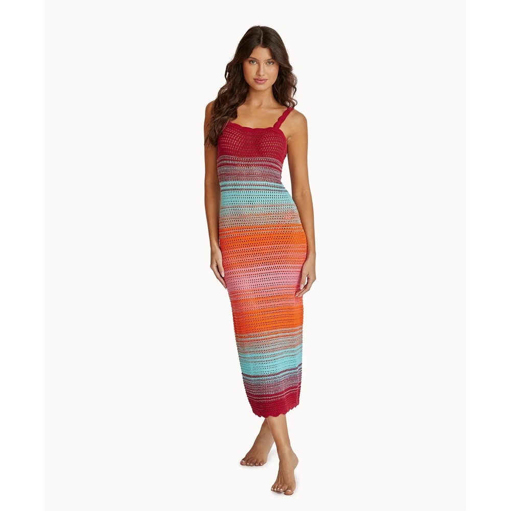 NWT PQ Swim Kai Reese Dress Crochet Multicolor M/L